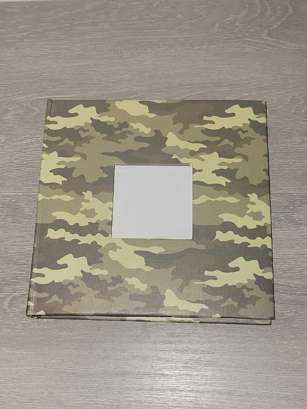 Camo Pattern Square Photo Album - Green & Tan